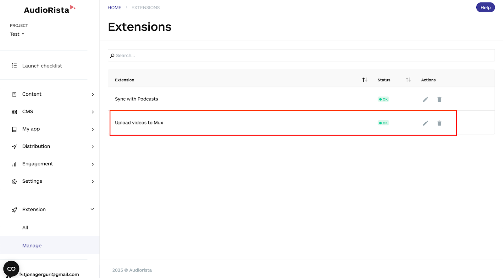 how to upload videos to mux on the audiorista dashboard, no code app builder