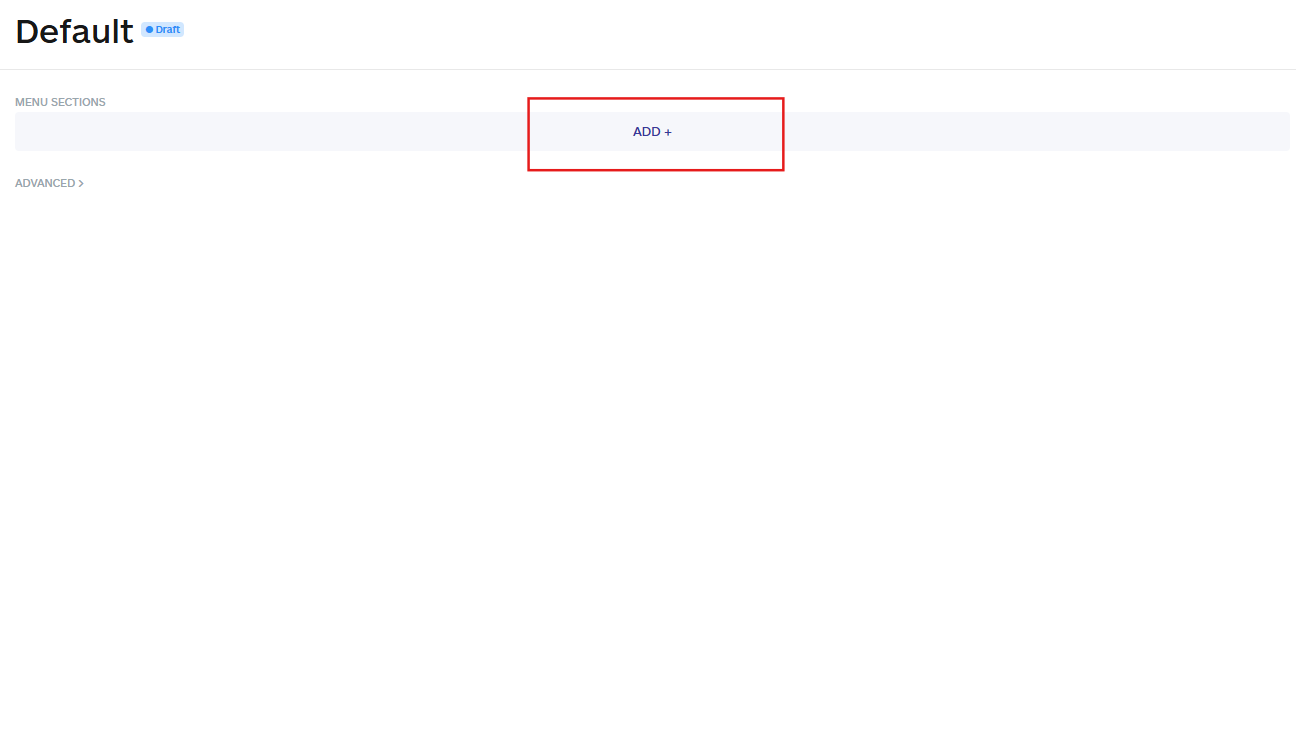 adding a new menu section on the audiorista dashboard, no code app builder