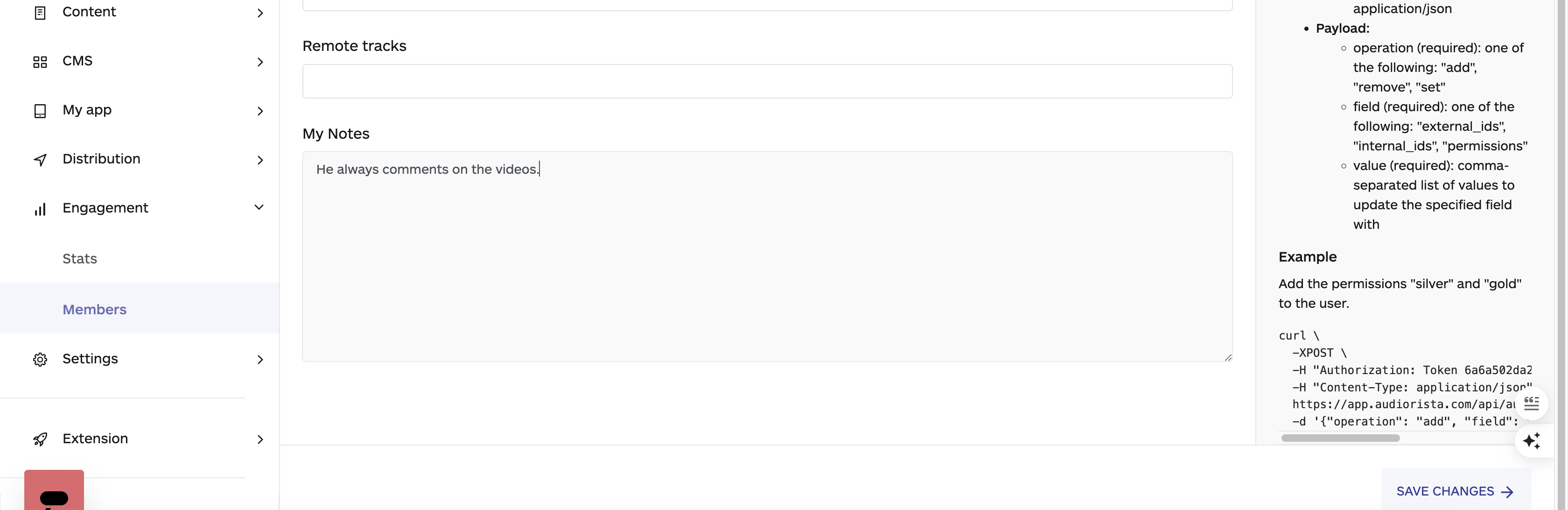 adding internal notes for each user, no code app builder