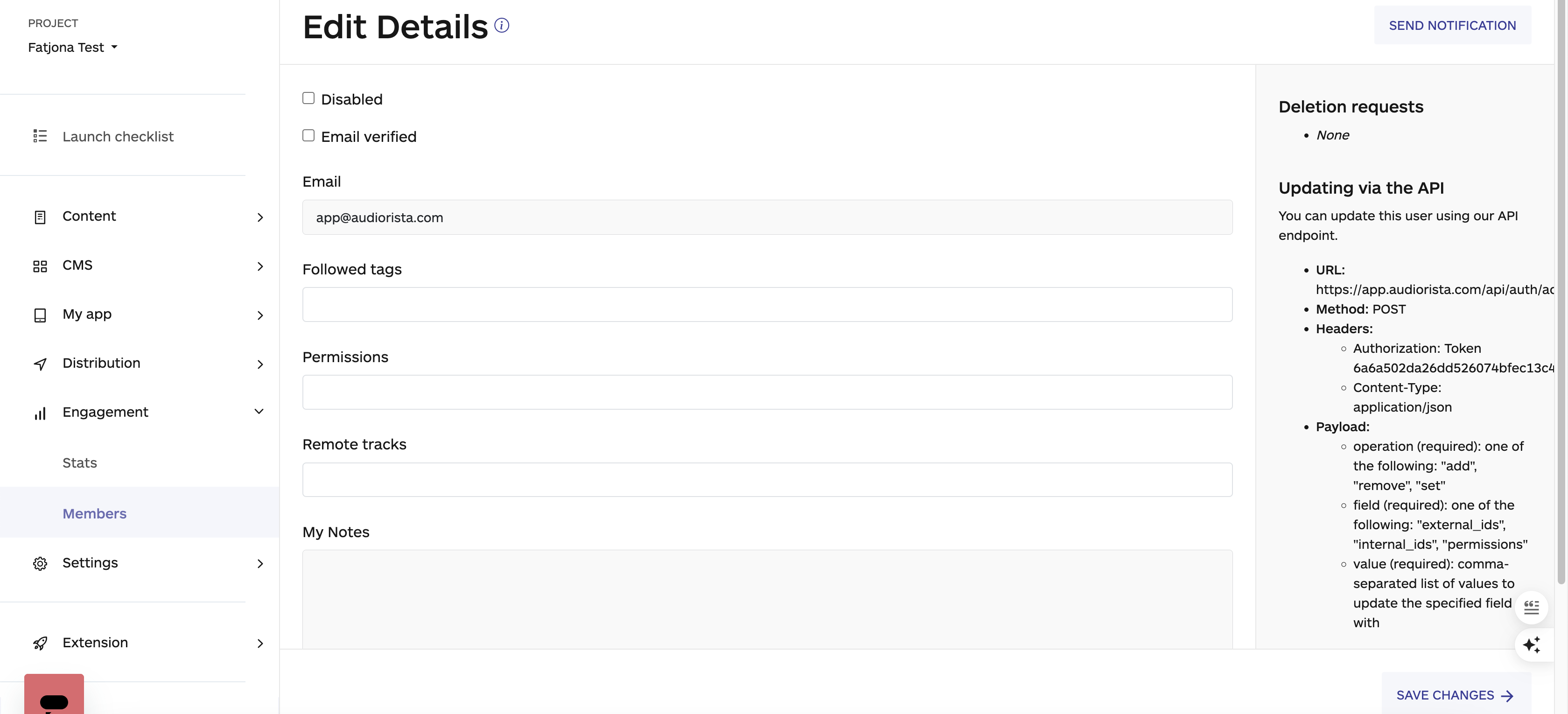 viewing and editing details on the members section, no coded app builder