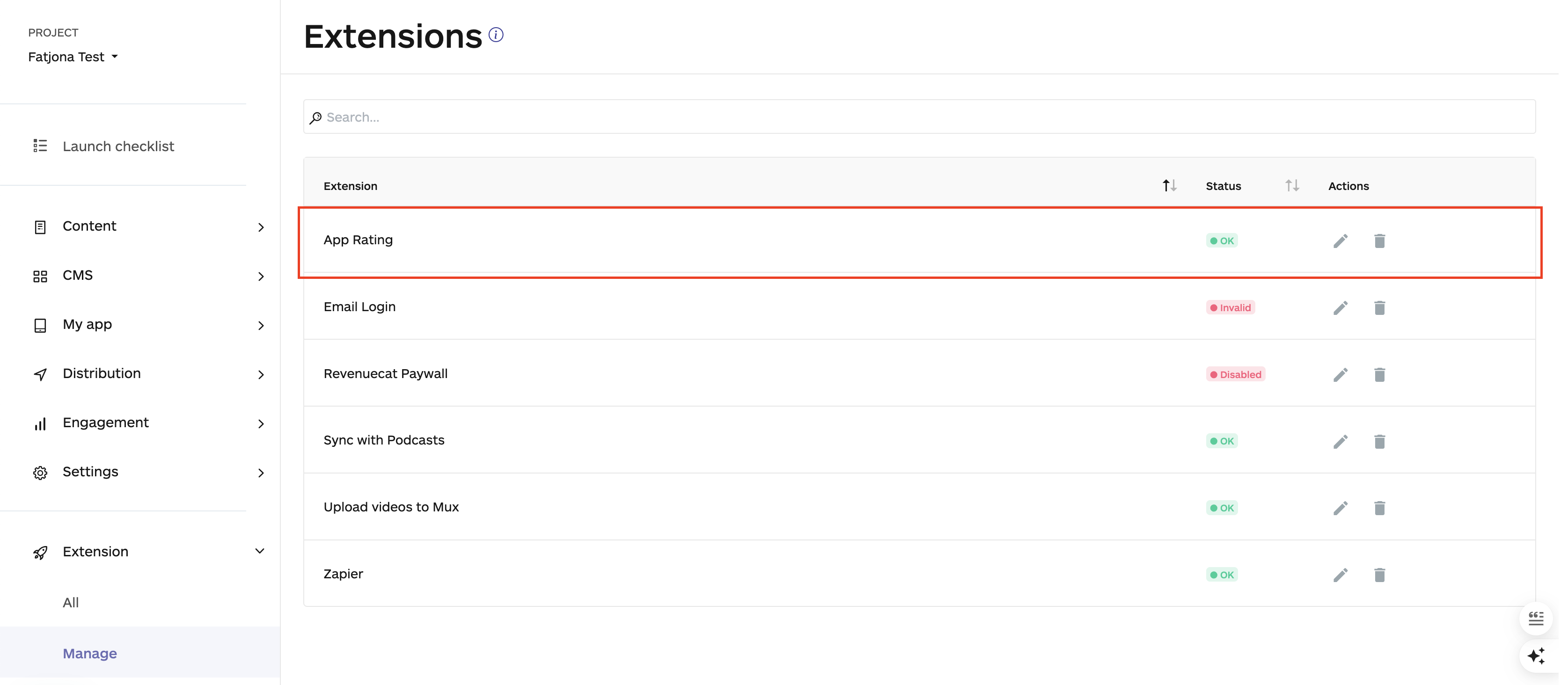 app rating on under the downloaded extensions, no code app builder