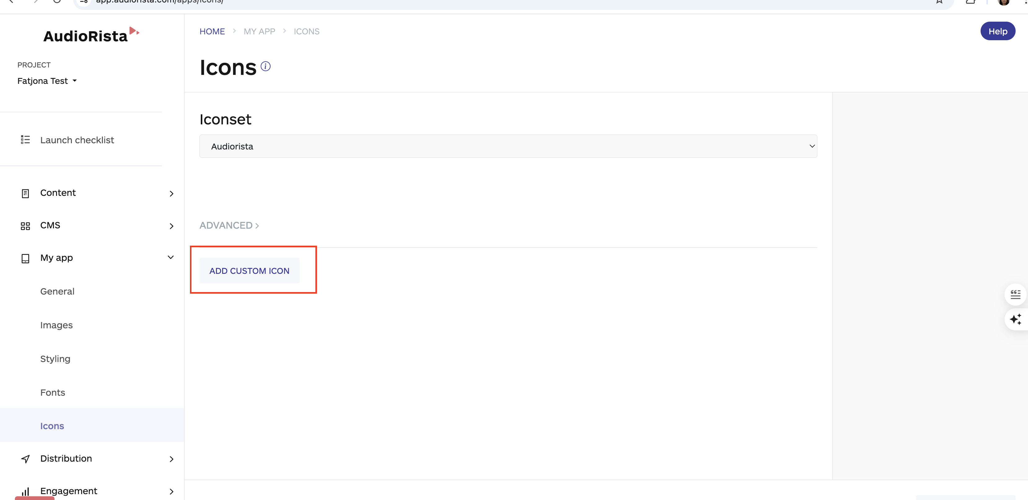 add custom icons on the dashboard, no code app builder
